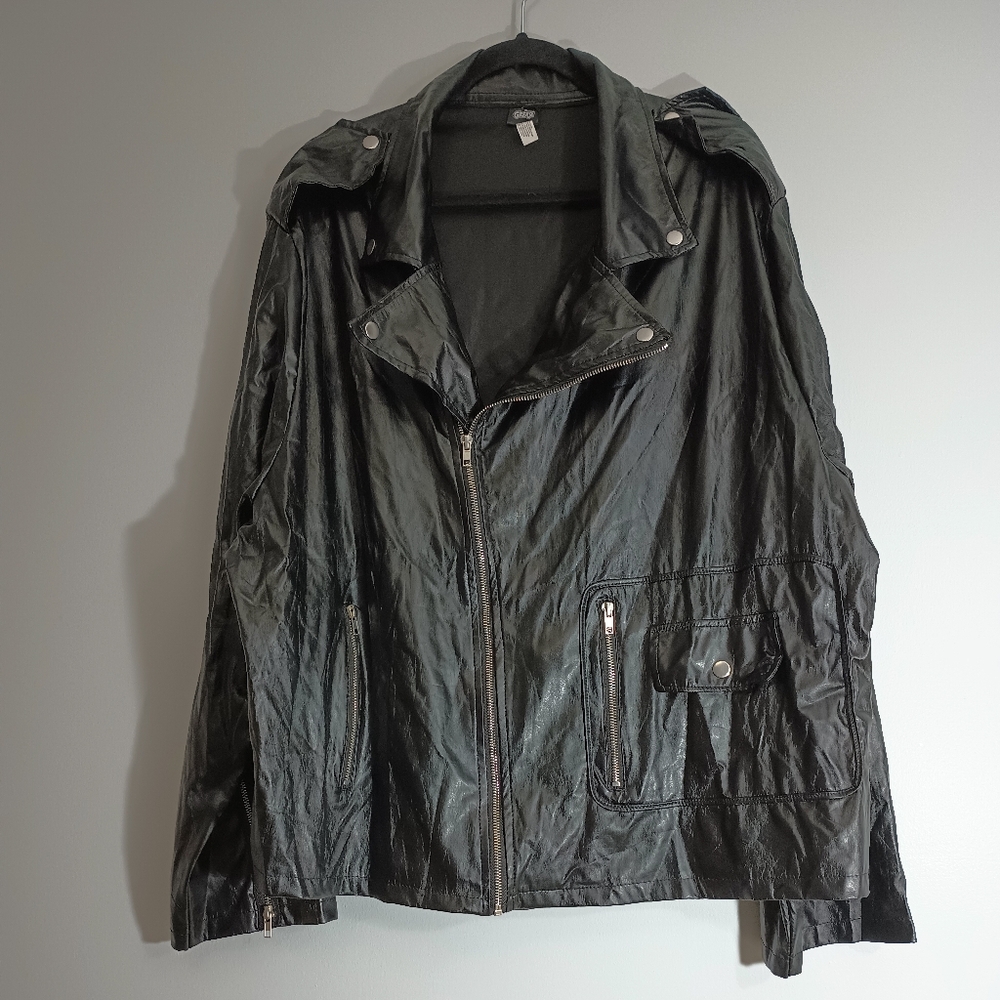 Men's Halloween Faux Leather T Birds Grease Costume Jacket XXL